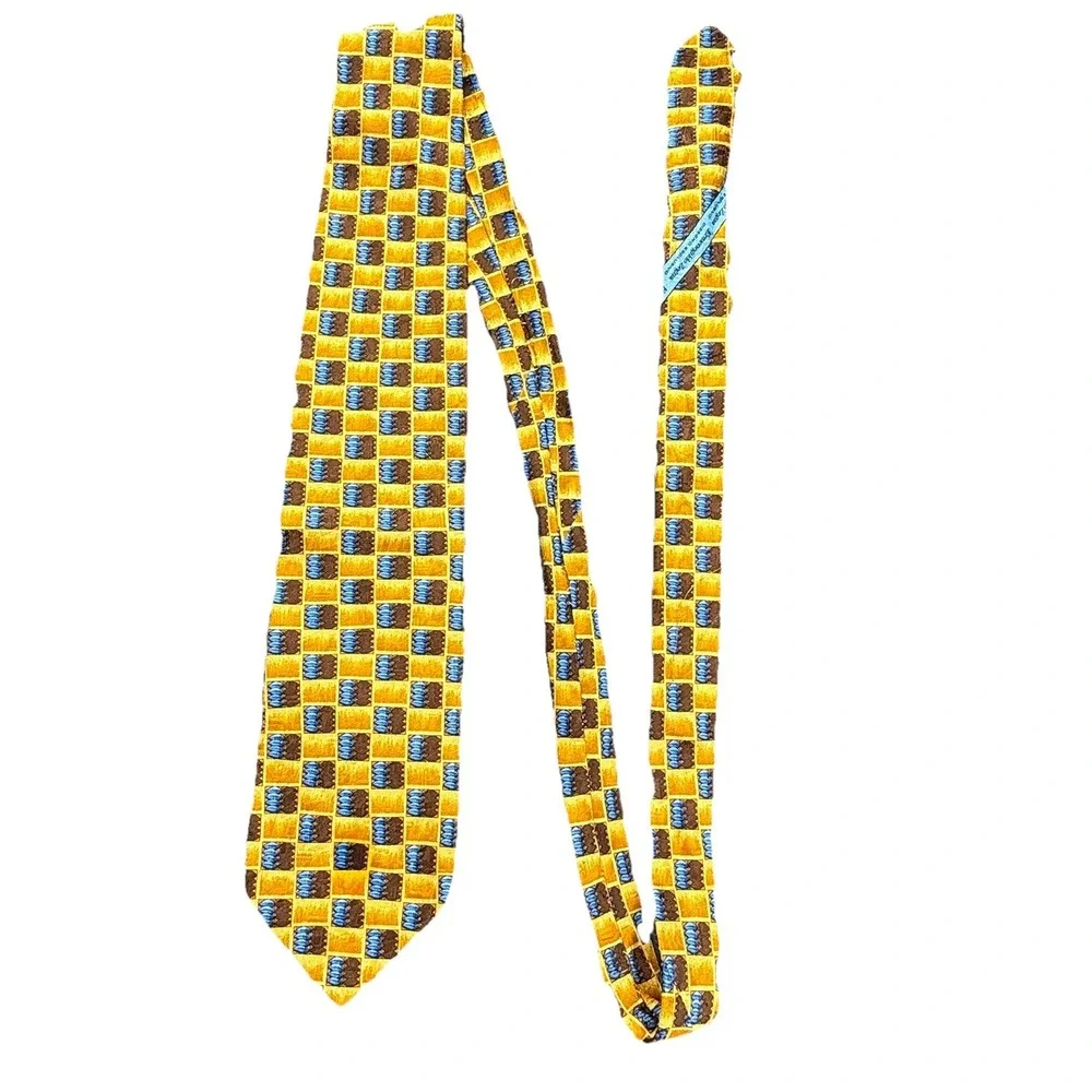 Ermenegildo‎ Zegna Silk Yellow Square Tie